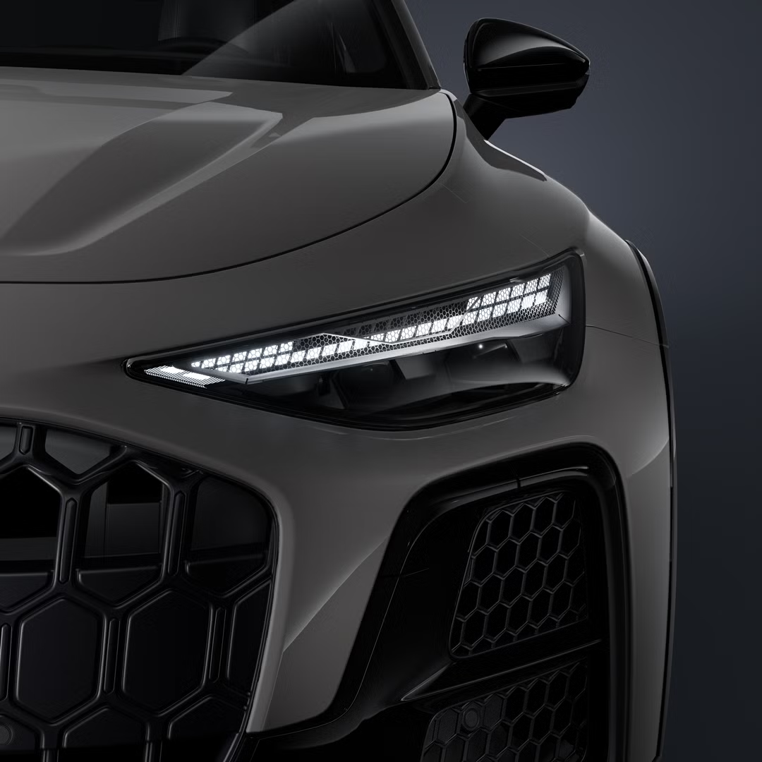 Nahaufnahme des linken Matrix LED-Scheinwerfers.