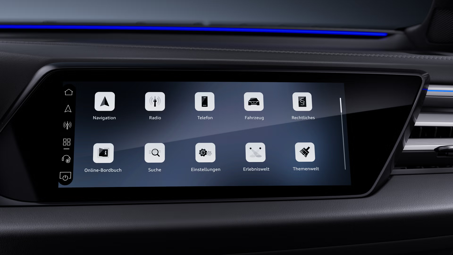 Nahaufnahme des MMI Beifahrerdisplays im Audi A6 allroad.